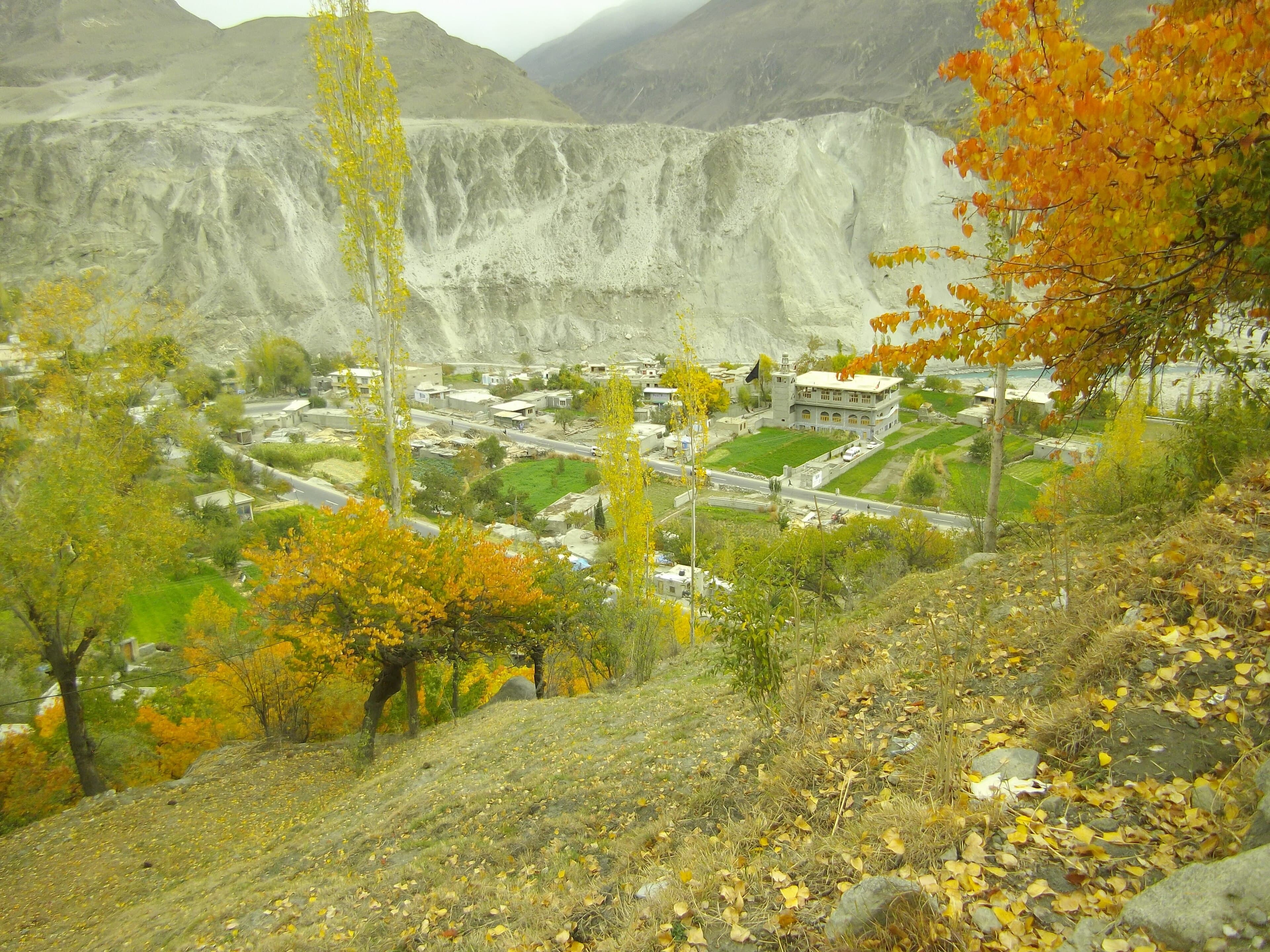 The old fortified settlement of Ganish village in Hunza with carved wooden mosques